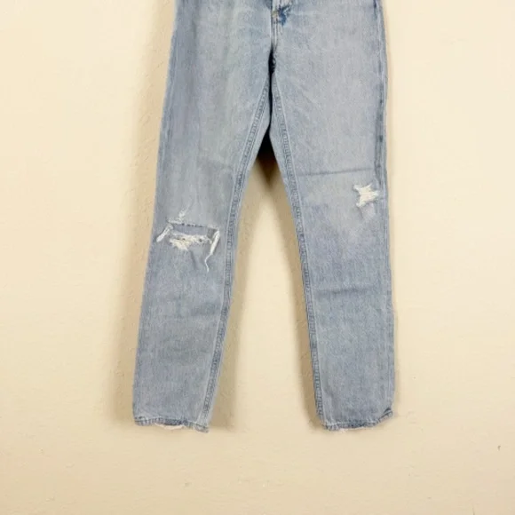 Agolde Riley Long High Rise Straight Light Wash Jeans Size 22 - Picture 2 of 6